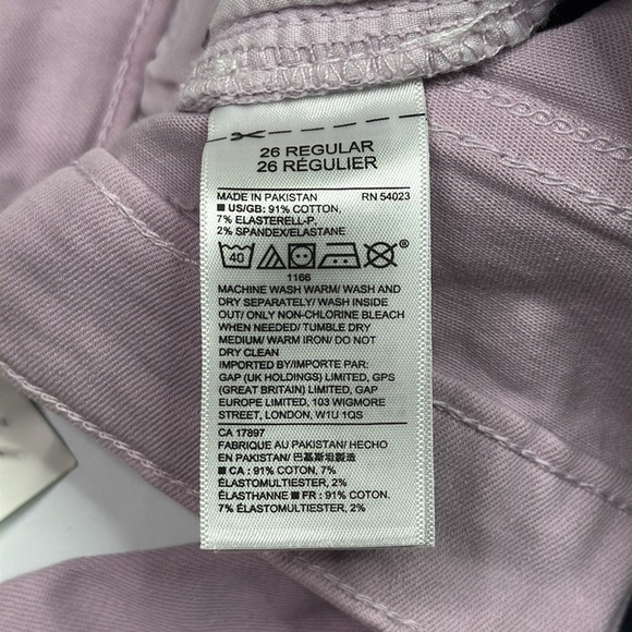 Gap High Rise Legging Ankle Lavender Jeans Size 26 NWT - Picture 10 of 10